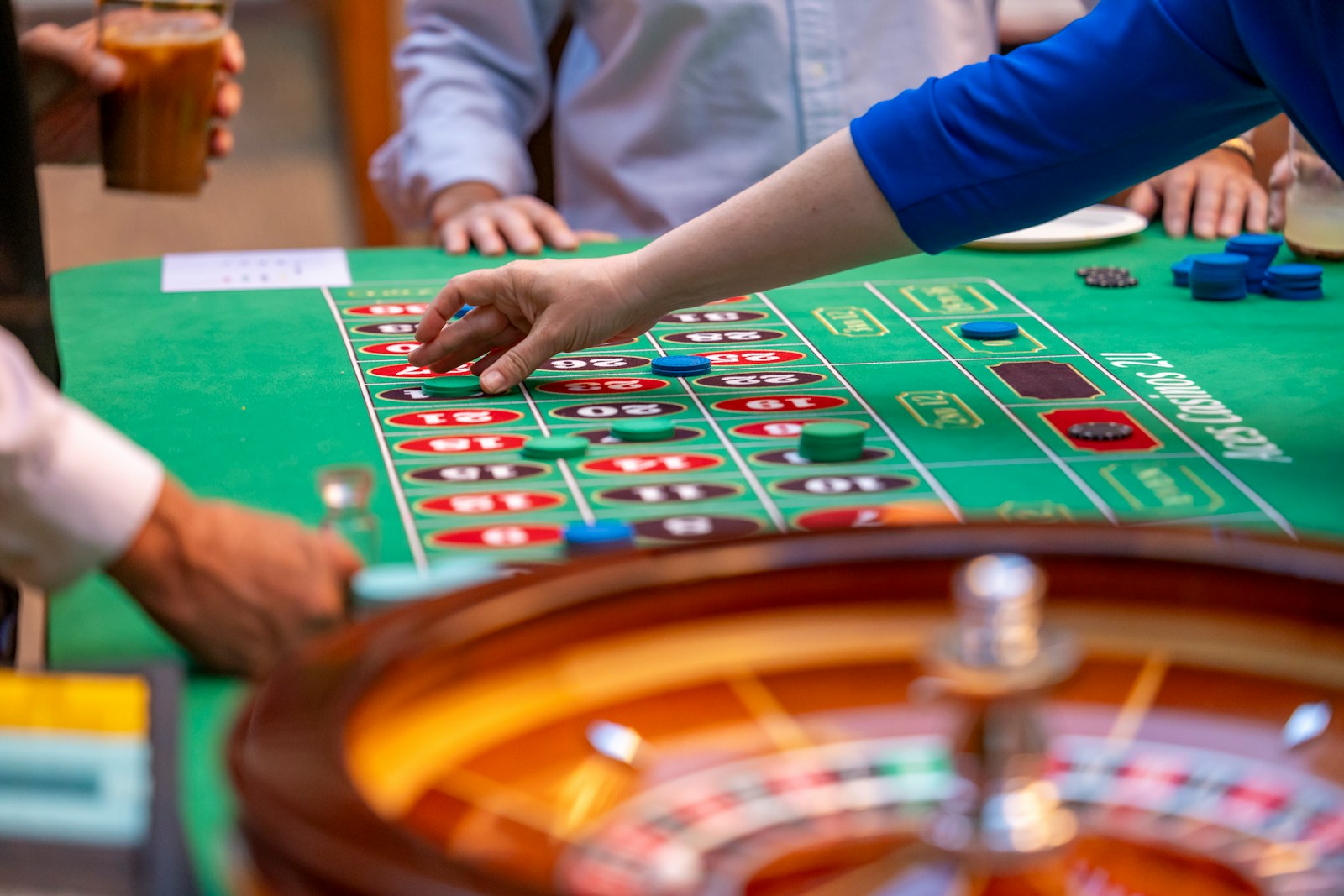 a casino table with a lot of craps on it